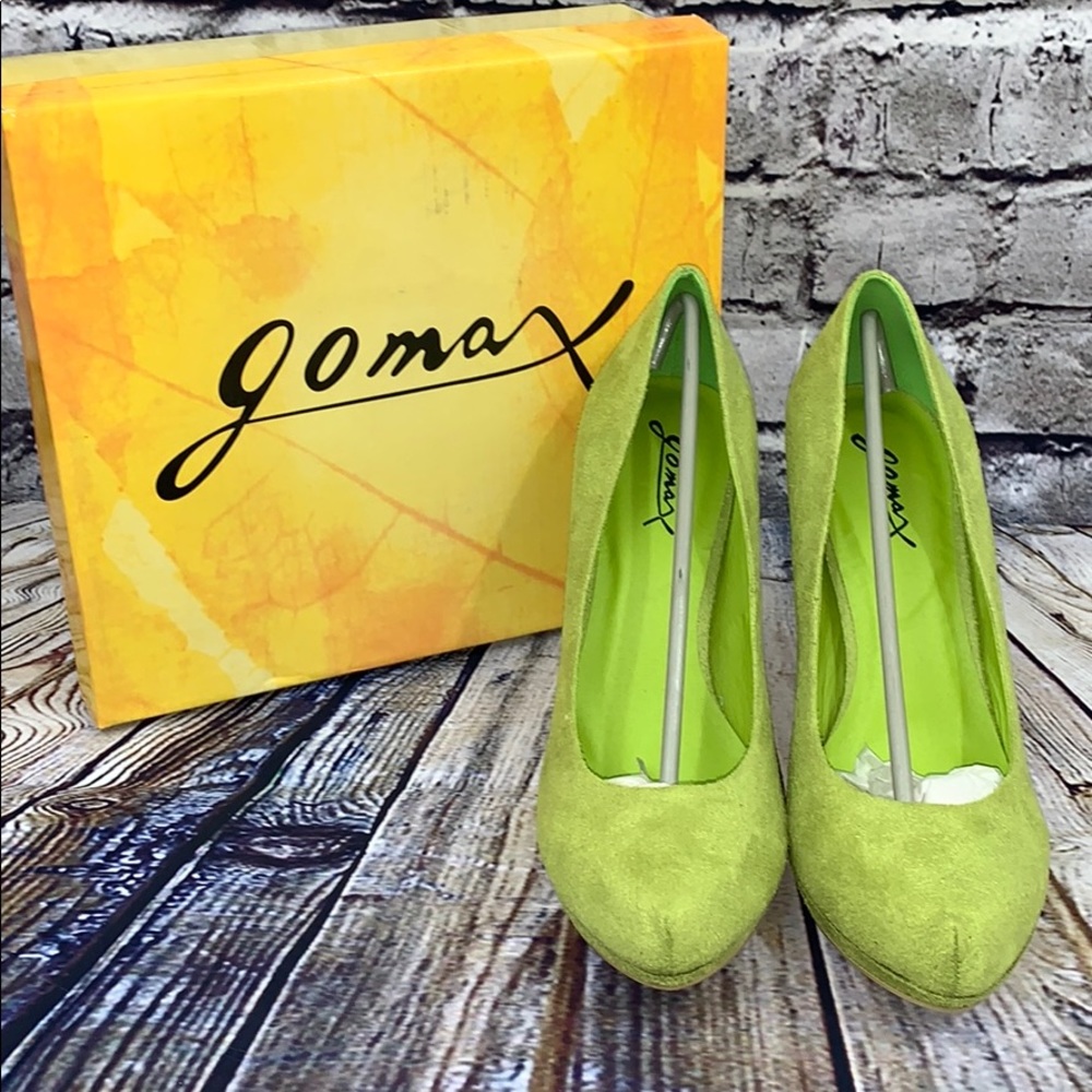 👠 GOMAX LIME GREEN SUADE HEELS 👠